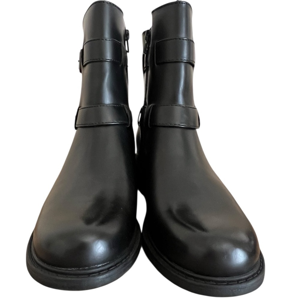 NEW BØC Black faux leather Combat & Moto Boots 9.5M - Picture 7 of 10